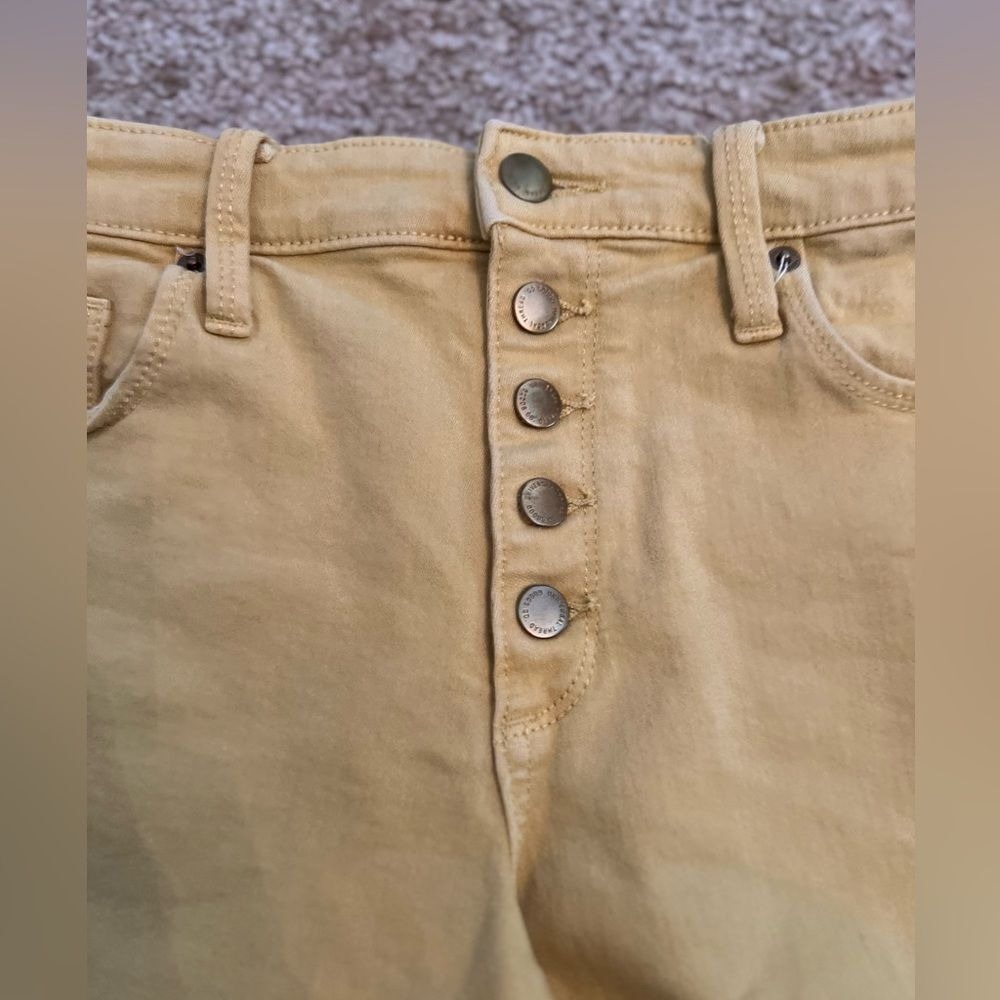 Universal Thread Yellow Button-Fly Distressed Den… - image 4